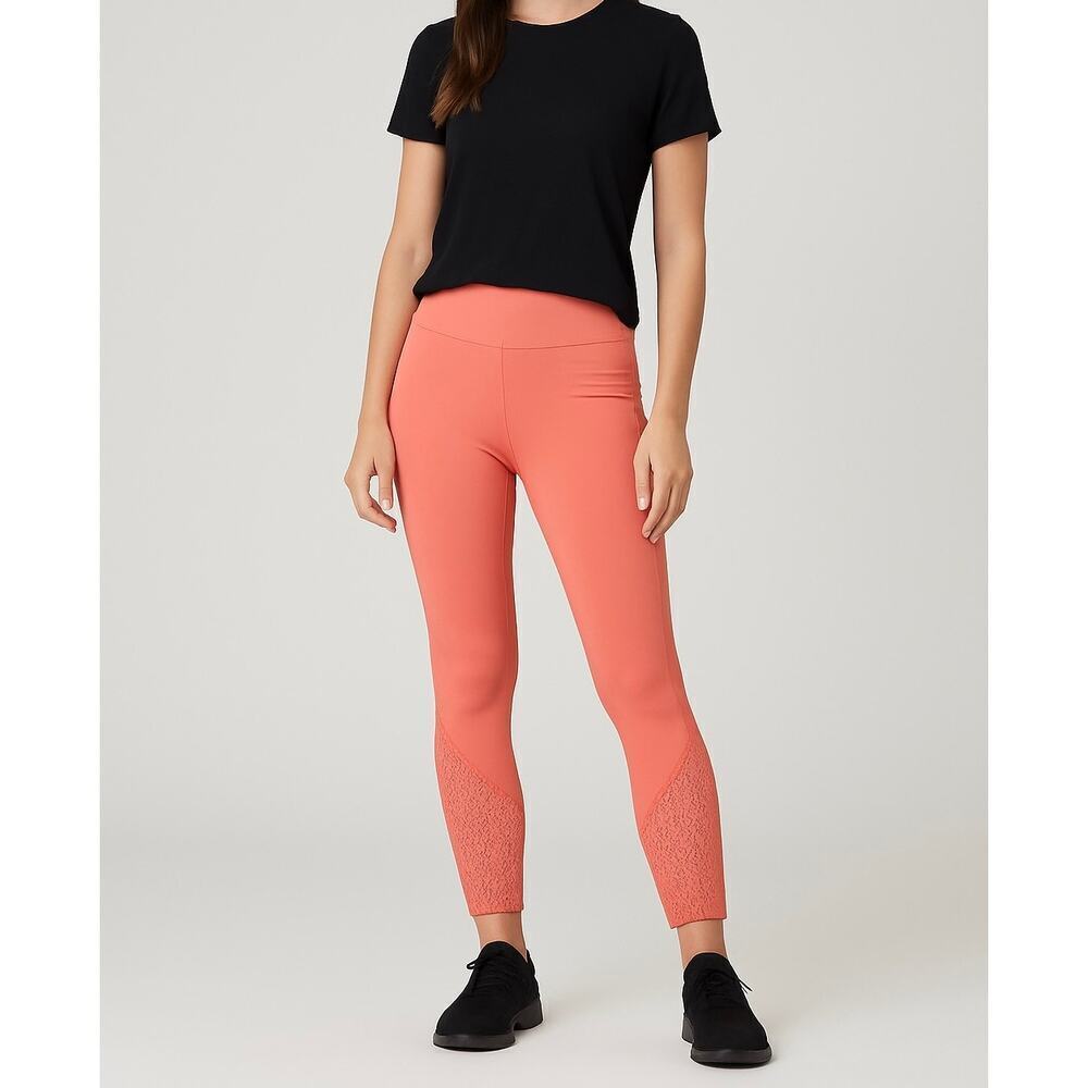 PINK Sport Coral Lace Panel Leggings – Size M
